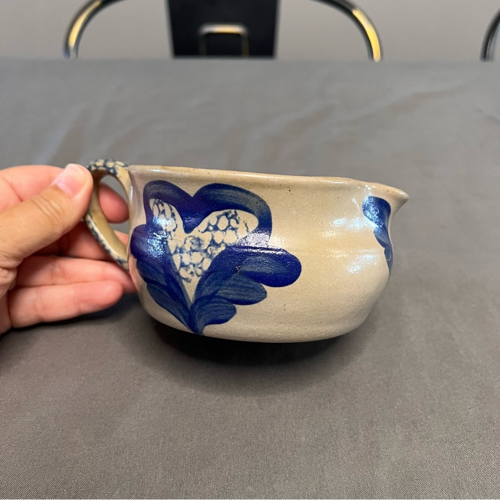 Beaumont Brothers Pottery Ceramic Salt Glazed Creamer Dish W/ Handle 4.5x2.5”